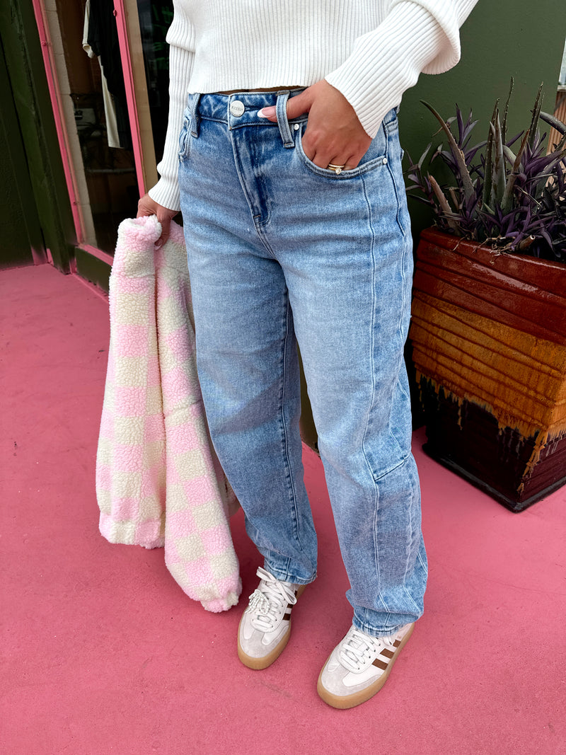 Off Duty Denim Barrel Jeans