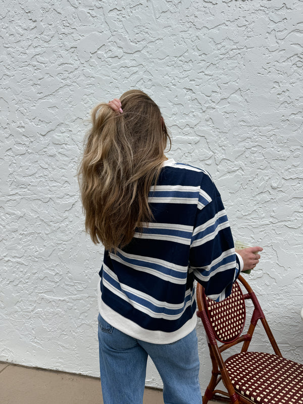 Blueberry Chai Striped Sweater