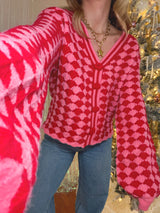 Merry & Bright Pink and Red Sweater