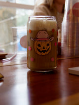 Pumpkin Cowgirl Glass Cup