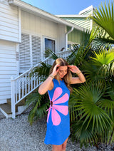 Hibiscus Bloom Linen Cutout Dress