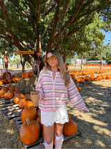 Sugar & Spice Striped Pink Cardigan