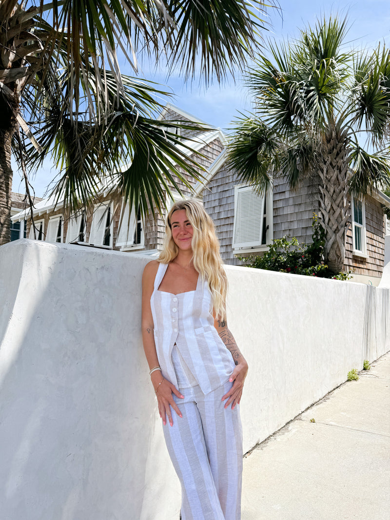 Coastal Core Striped Linen Set