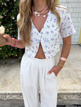 Lavender Haze Linen Top