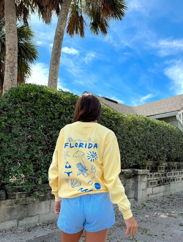 Greetings From Florida Sweatshirt - Yellow