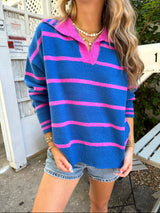 Seeing Stripes V-Neck Sweater