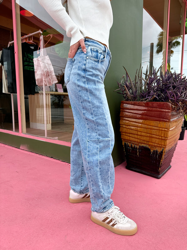Off Duty Denim Barrel Jeans