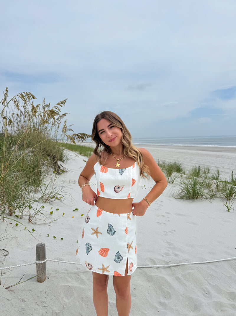 Seas The Day Shell Linen Set