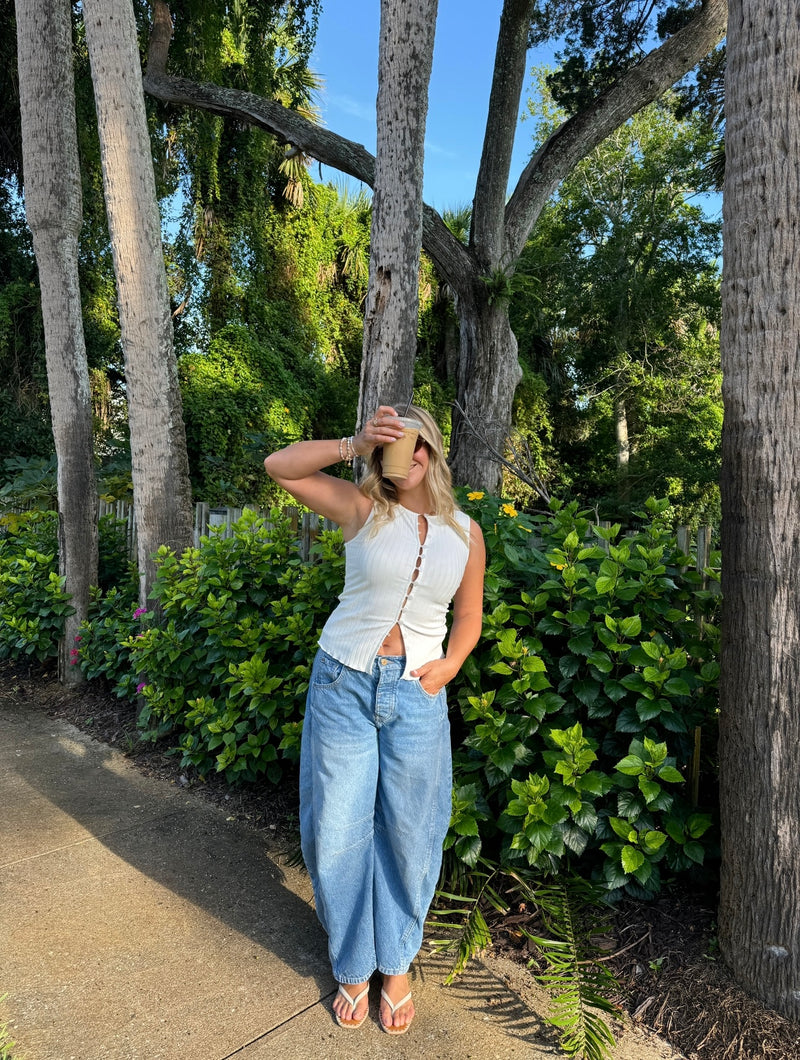 Made You Look Front Button Top