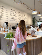 Prep Girl Pink Striped Half Zip Up