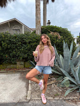 Seeing Stripes Long Sleeve - Pink/Brown