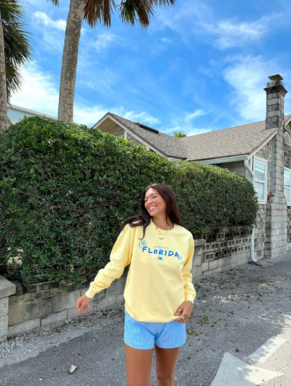 Greetings From Florida Sweatshirt - Yellow