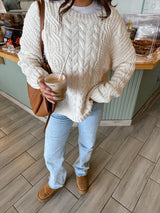 Marshmallow Chenille Cable Knit