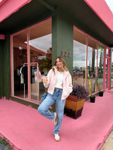 Checked Out Pink Fleece Jacket