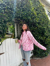 Dreamscape Pink Floral Quilted Jacket