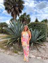 Hibiscus Haven Mesh Maxi Dress