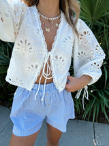 Go With The Flow Eyelet Tie Top