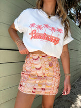 Sunset Spritz Pastel Sequin Mini Skirt