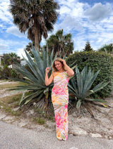 Hibiscus Haven Mesh Maxi Dress