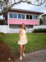 Honey Bloom Floral Cut Out Mini Dress