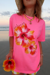 Sunhoney Hibsicus Punch Tshirt - Neon Pink