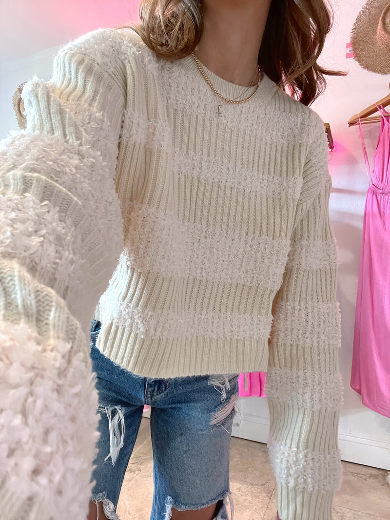 Fuzzy Feels Ivory Sweater