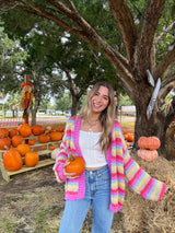 Falling For You Multi Colored Striped Cardigan