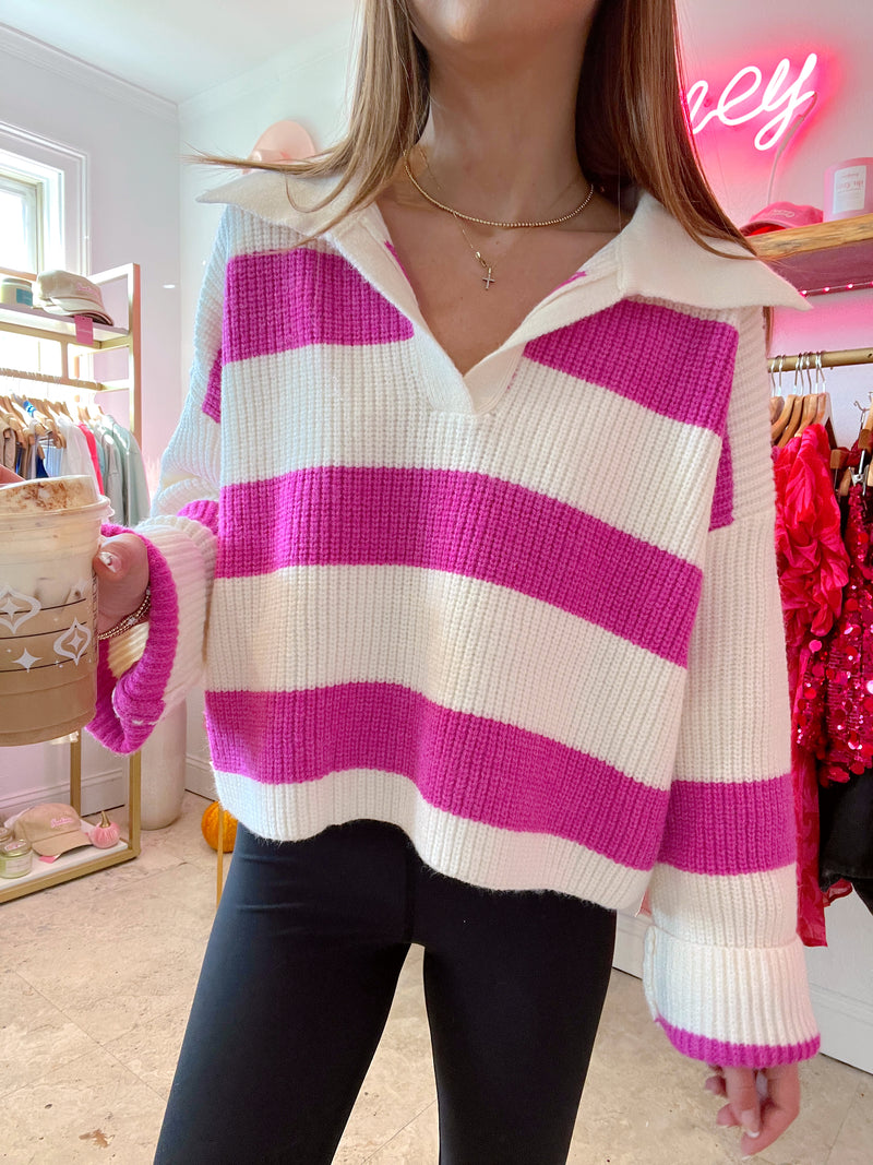 Cozy Girl Era Striped Sweater