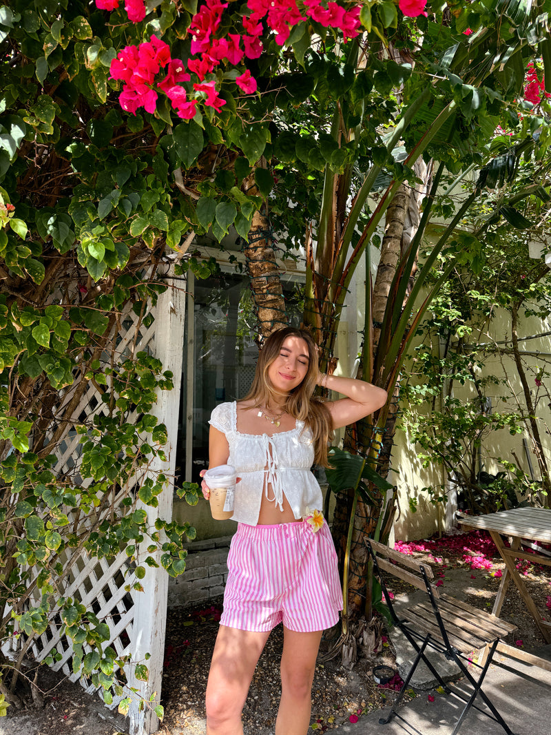 Angel Eyes Eyelet Tie Top