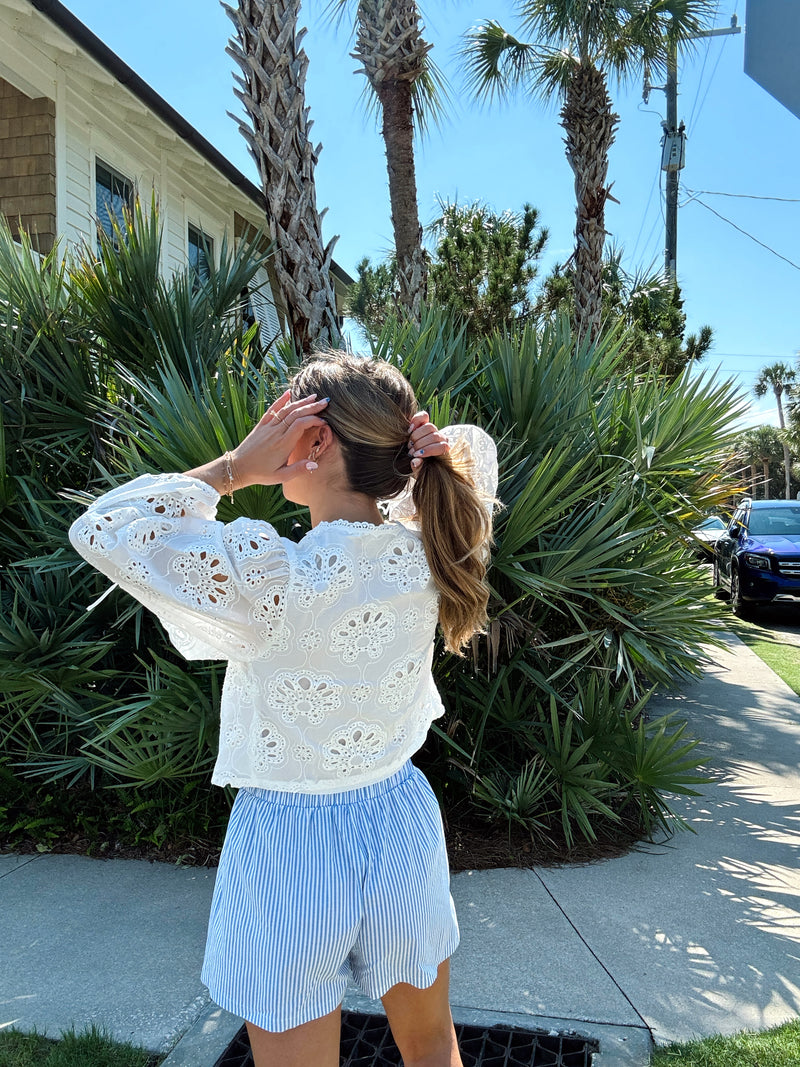 Go With The Flow Eyelet Tie Top