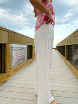 Salt Air White Linen Pants