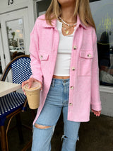 Cozy Up Waffle Knit Pink Shacket