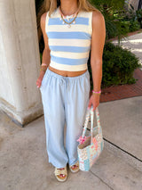 Cape Cod Blue Striped Knit Tank