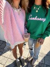 It Girl Pink Striped Sweater