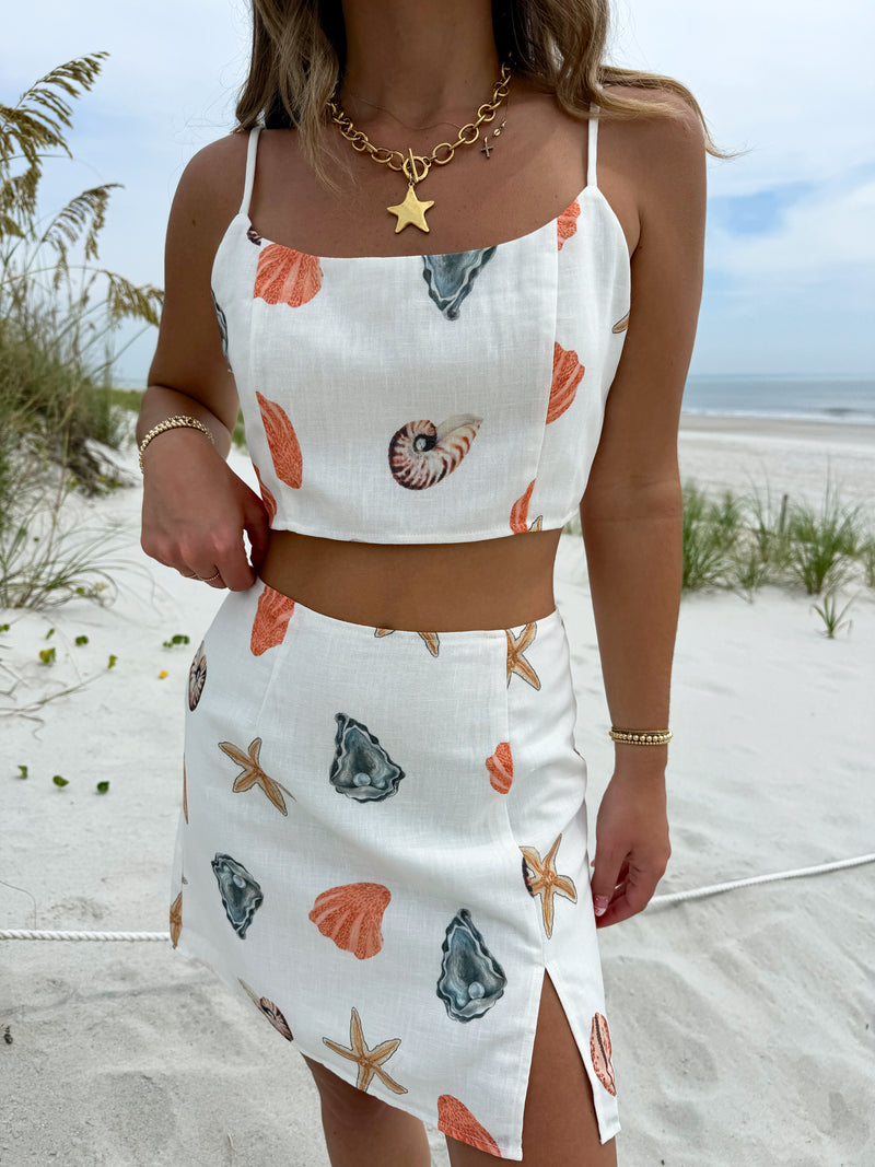 Seas The Day Shell Linen Set