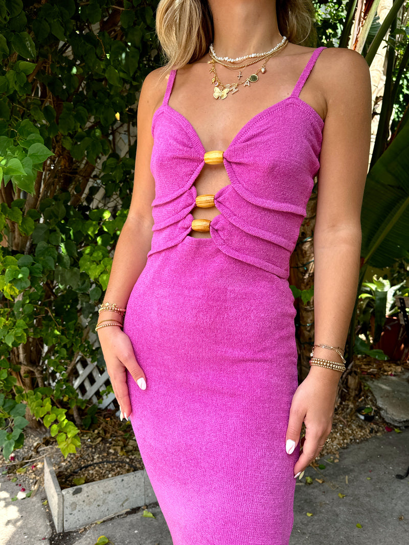 Island Getaway Pink Midi Dress