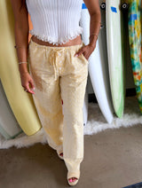 Buttercup Floral Eyelet Pants - Yellow
