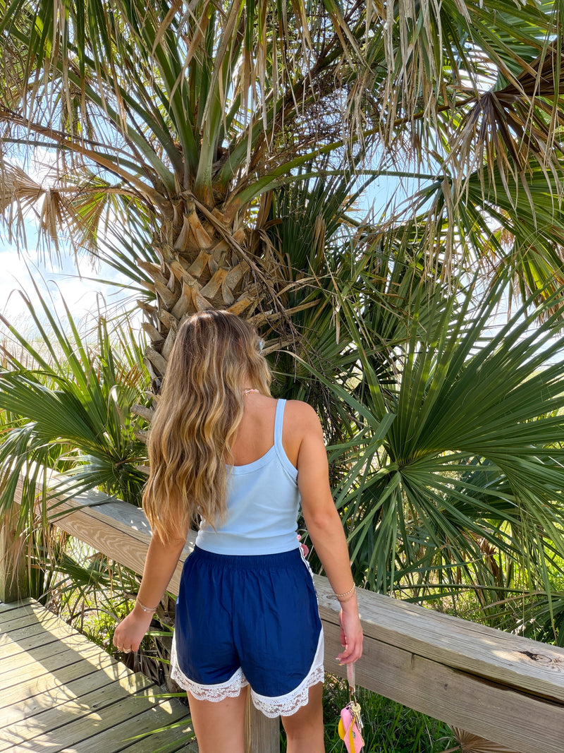 So Darling Lace Shorts - Navy Blue – Sunhoney®