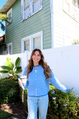 Sunhoney Girl Cardigan - Blue Stripe
