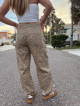 The It Girl Leopard Barrel Jeans