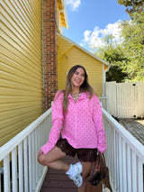 Spotted Polka Dot Cardigan - Pink