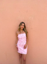 Pink Paradise 3D Floral Mini Dress