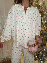 Sweet Dreams Pointelle Ruffle PJ Set