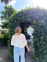 Palm Coast Ivory Knit Poncho