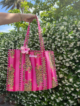 Sunhoney Summer Quilted Tote Bag - Pink