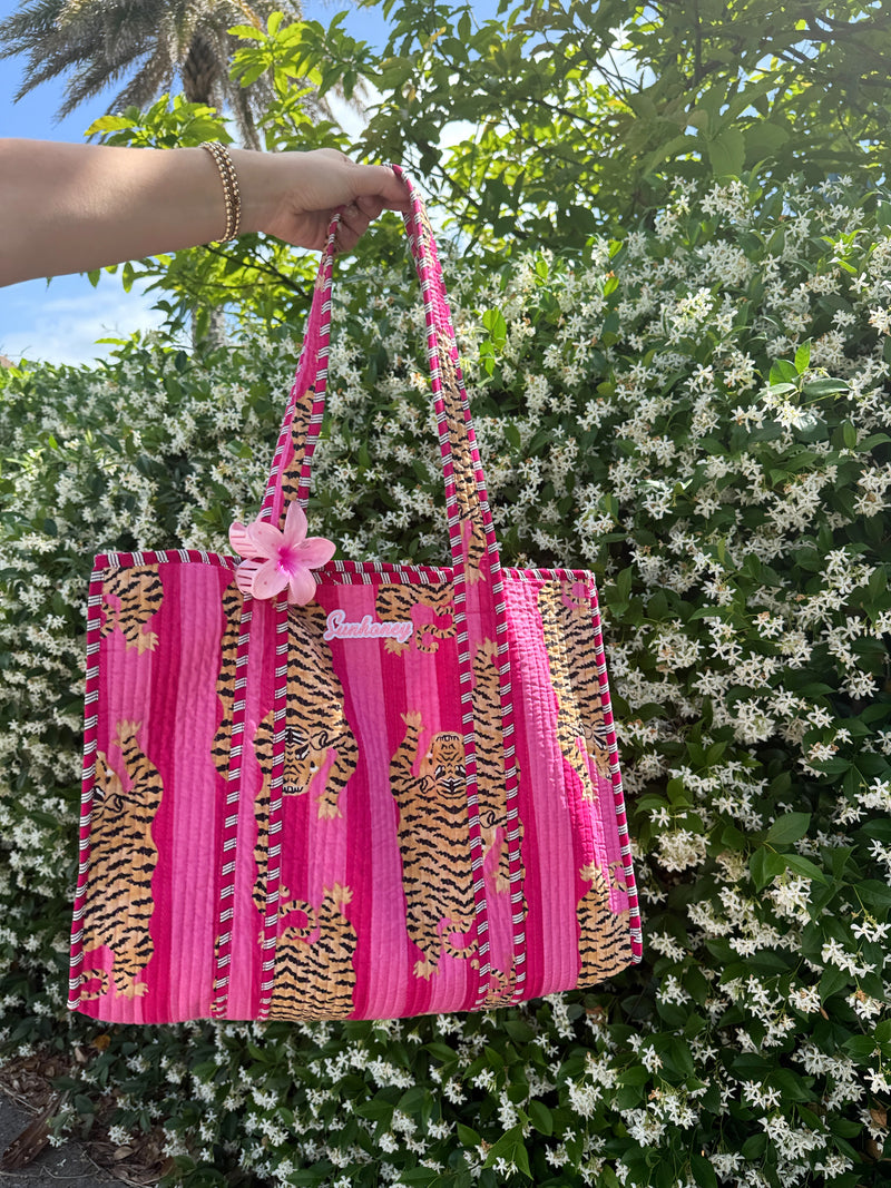 Sunhoney Summer Quilted Tote Bag - Pink