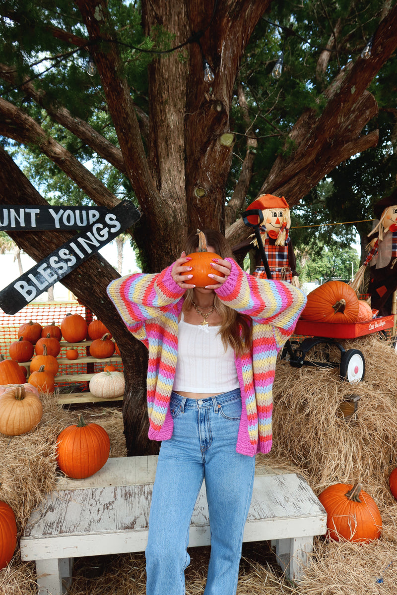 Falling For You Multi Colored Striped Cardigan