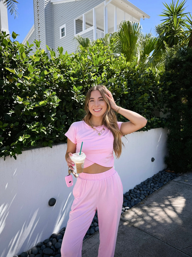 Off-Duty Pink Sweat Set