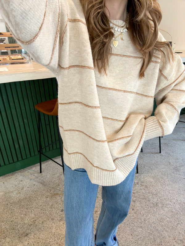 Neutral Ground Striped Sweater