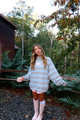 Sunhoney Striped Mockneck - Blue/Grey